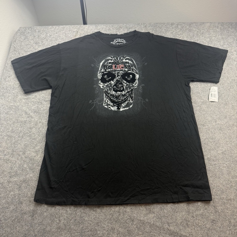 Criss Angel Shirt Adult XXL Believe Cirque Du Soleil Skull Textured Distressed